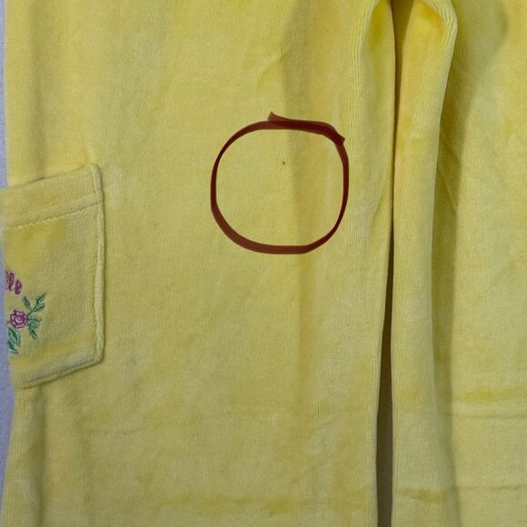 Vintage Y2K Yellow Wide Leg Walt Disney Princess Belle Velour Pants Girls Size 6 - Picture 10 of 10